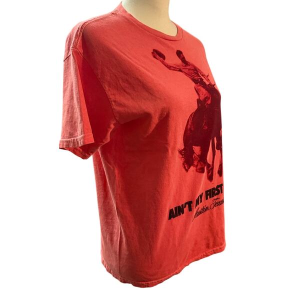 Urban Outfitters Ain’t My First Rodeo Graphic Slim Tee, Western Coral, Large - Picture 4 of 6
